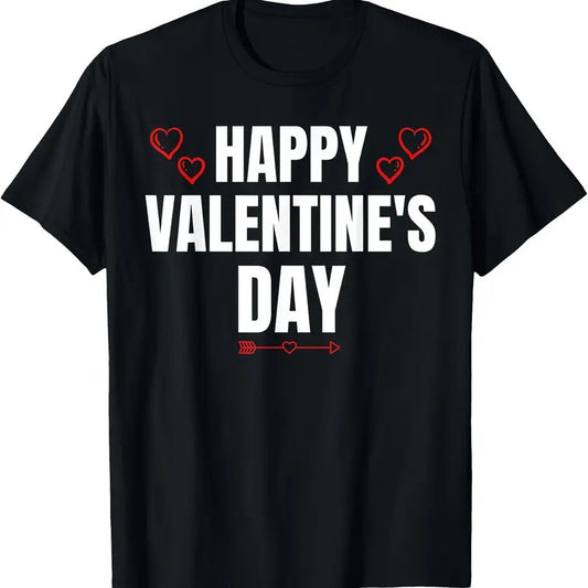 220g Cotton Printed Short-sleeved T-Shirt Funny Happy Valentines Day Heart Love Valentine Men Women T-Shirtmade in usa