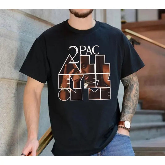 2pac Hip Hop Shirt, All Eyez On Me Album Cover T Shirt, 90s Hip Hop Graphic Tee, Rap Music Streetwear, Unisex Short Sleeve Tee