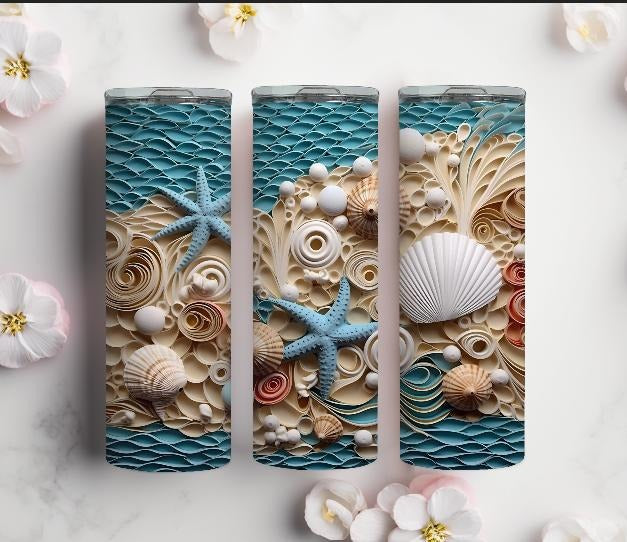 3D Sea Shell Tumbler Stainless Steel Drinkware