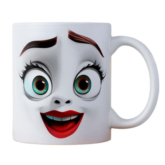 3d Effect Funny Face Mug Wrap, Funny Coffee Mugs, Cute Face Mug, Gift Mug 3d Effect Face, Funny Gift Mug, Novelty Coffee Mug, Gifts For Friends, 11 15oz Ceramic Cup, Gifts For Birthday