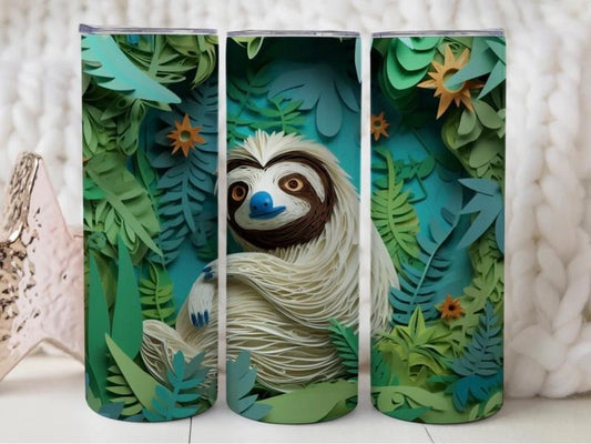 3d sloth 20oz Stainless steel tumbler