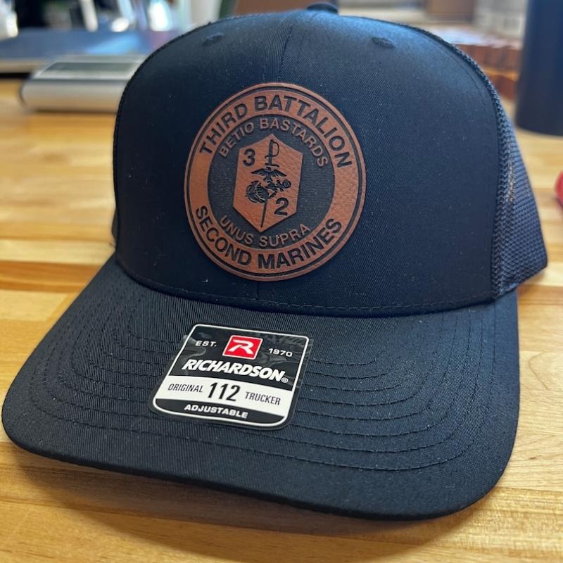 3rd Battalion 2nd Marines Leather Hat Patch Richardson Hat Mesh Back Snap Back | Salty Vet |