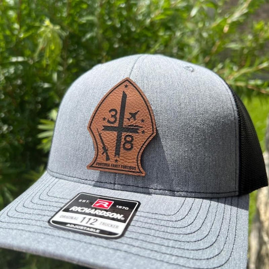 3rd Battalion 8th Marines Leather Hat Patch Richardson Hat Mesh Back Snap Back | Salty Vet |