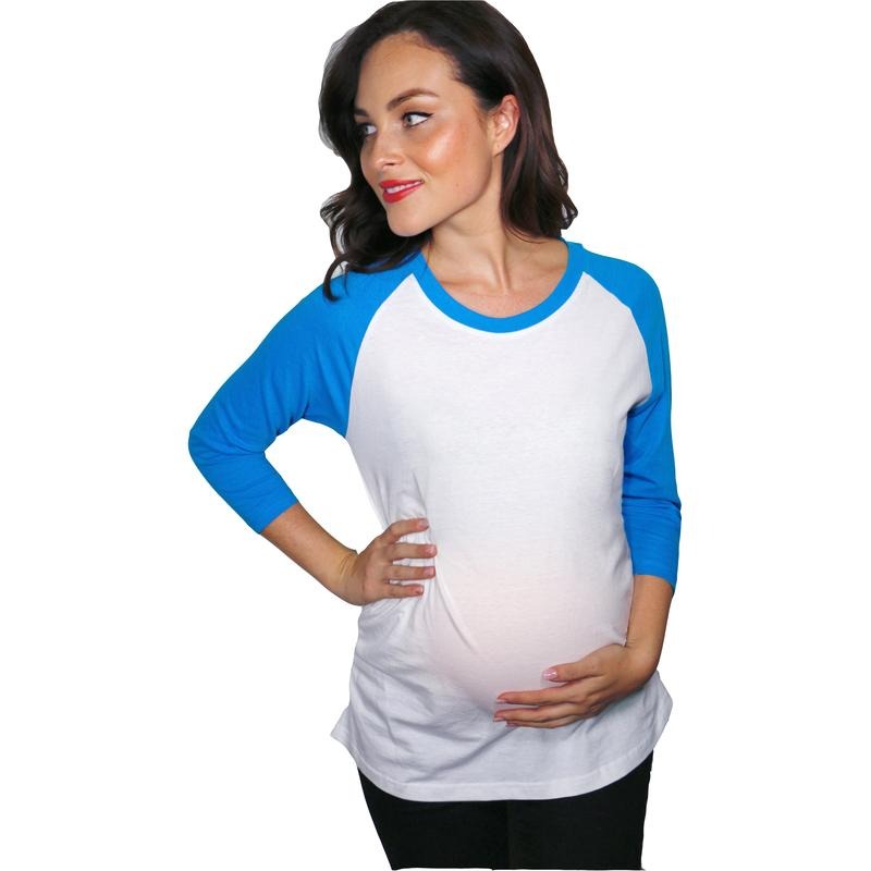 Maternity Raglan Shirt Comfortable 3/4 Long Sleeve Ruched Pregnancy Baseball Top Maternity Shirts Long Sleeve Maternity Long Sleeve Shirt