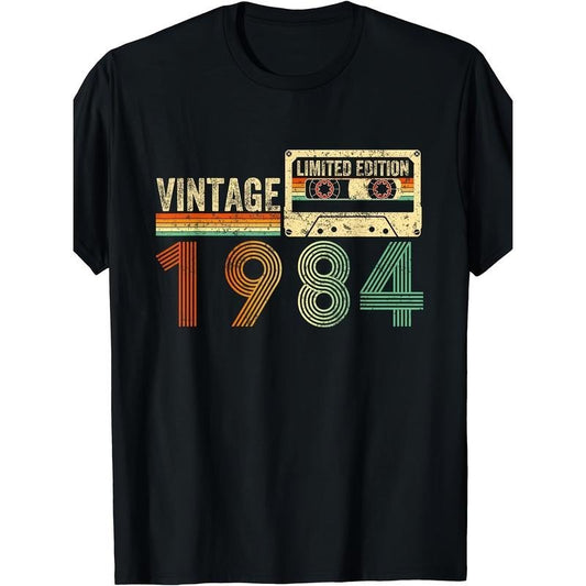 40 Year Old Gifts Vintage 1984 40th Birthday Cassette Tape T-Shirt Made in USA