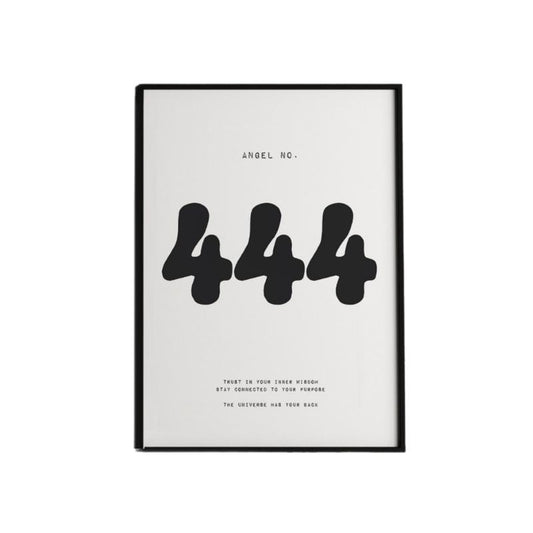 444 Angel Number Wall Art Print, Manifestation Energy Spiritual Minimal Retro Poster, Protection 444 Poster, Poster Prints No Frame, Dorm Room Decor, Poster For Room, Gifts For Birthday Christmas