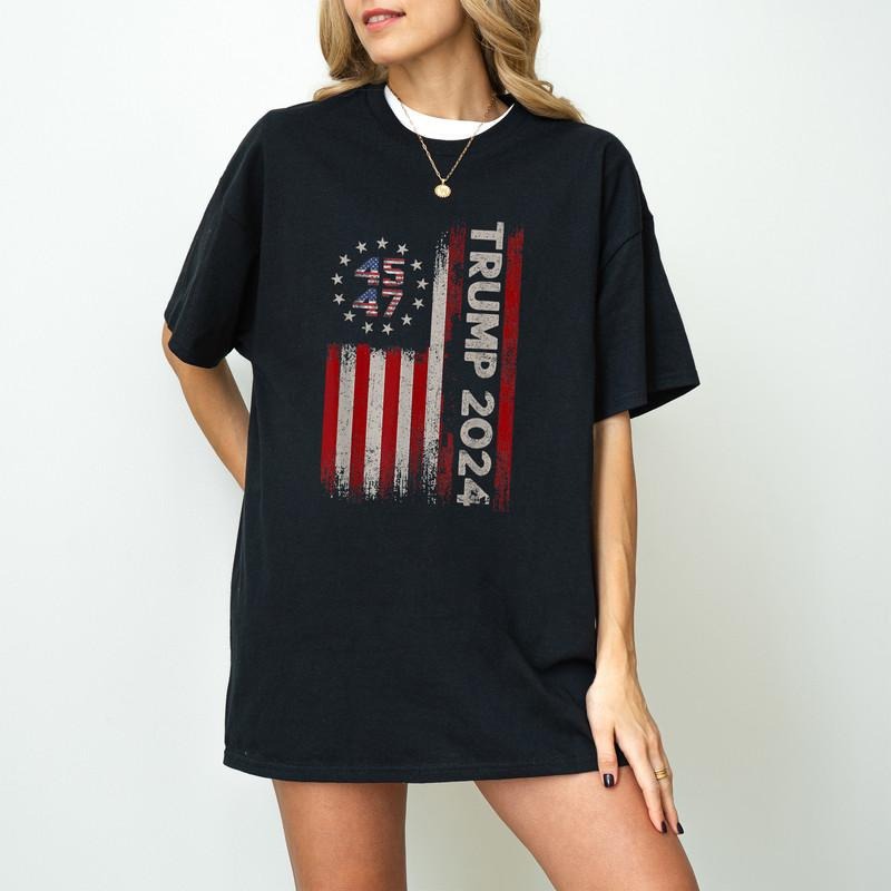 Trump President Shirt, 45/47 Shirt, Trump 2024 Election Gift, USA Flag Shirt, Election 2024, Republican Shirt, American Shirt, Trump Shirt