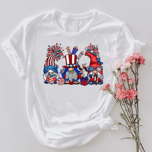 4th Of July Gnomes Shirt, Patriotic Gnomes Tshirt, Fourth Of July Celebration Party Outfit, Red White Blue Gnomes Tee, American Gnomes Gift