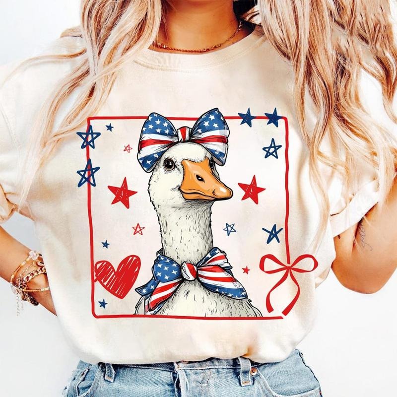 4th of July Mama Goose Coquette Shirt, American Mama 4th of july Tee, Memorial Day Patriotic Goose Mom Gift, Independence Day Shirt
