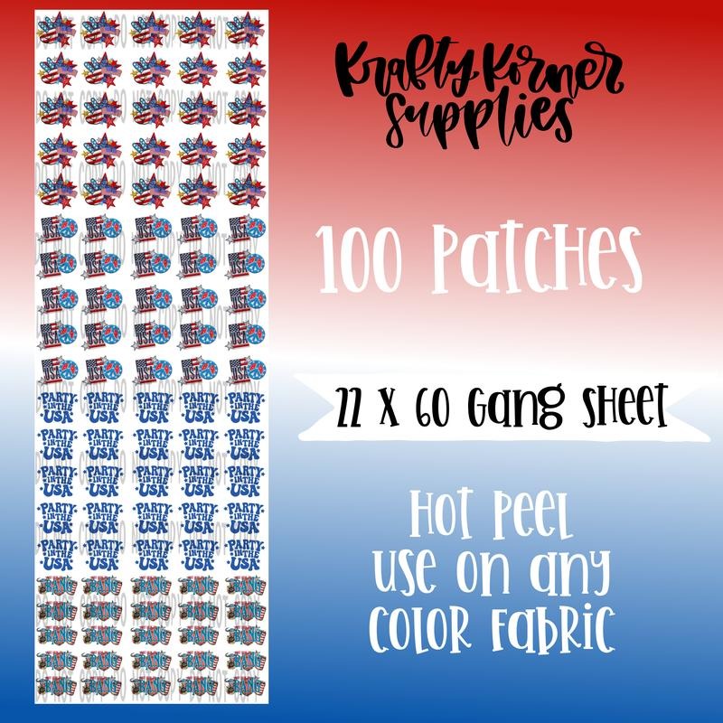 4th of July Trucker Hat  DTF Transfer Gang Sheet, 22 x 60