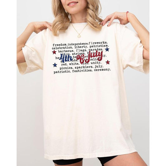 4th of July, America, USA, Retro, Patriotic, Independence Day, Fourth of July Tshirt, Women's Comfort Color Tee, Tshirt