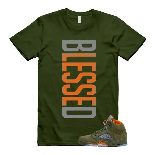 5 Olive Army Solar Orange Black Retro T Shirt Match VERTBLS