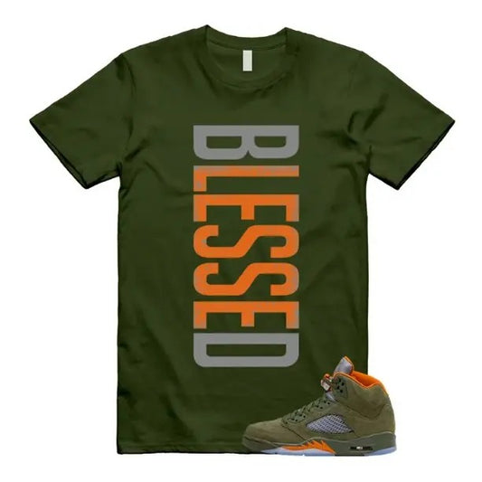 5 Olive Army Solar Orange Black Retro T Shirt Match VERTBLS