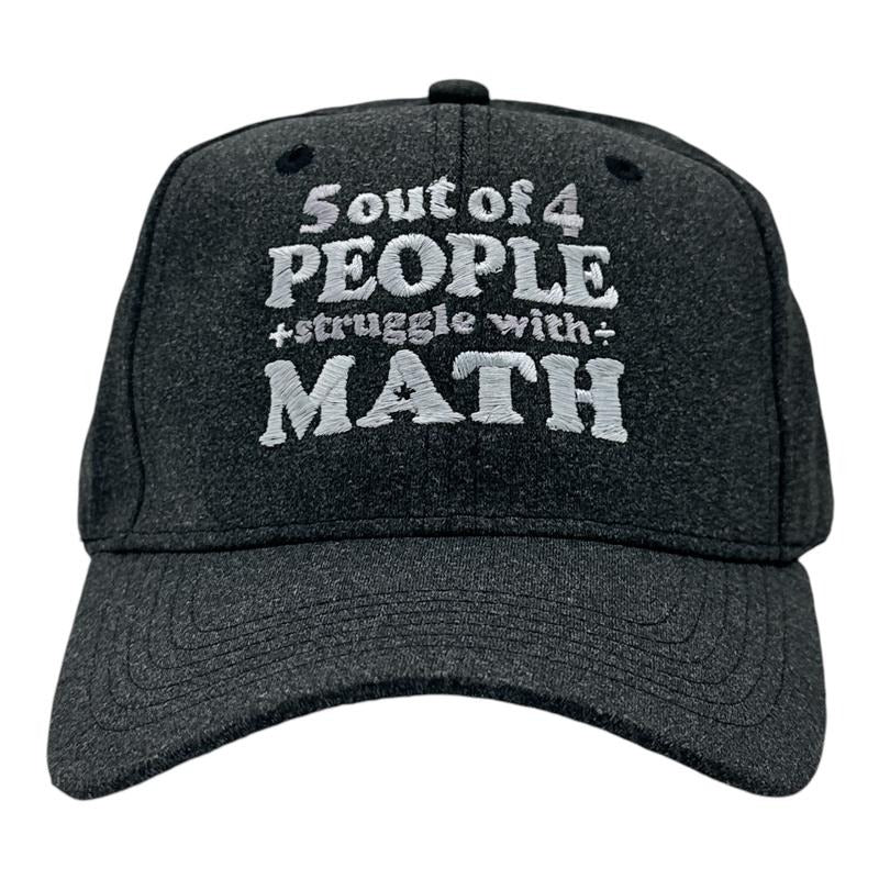 5 Out Of 4 People Struggle With Math Hat Funny Sarcastic Novelty Cap Funny Hats Sarcastic  Funny Nerd  Novelty Caps for Men Black - 5 Standard
