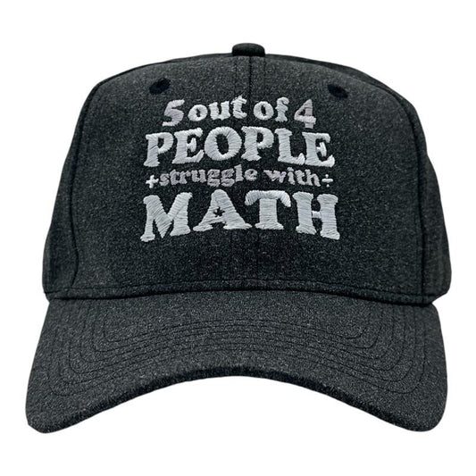5 Out Of 4 People Struggle With Math Hat Funny Sarcastic Novelty Cap Funny Hats Sarcastic  Funny Nerd  Novelty Caps for Men Black - 5 Standard
