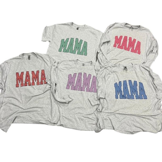 MAMA Varsity Collection Women's Oversized T-Shirt or Long Sleeve Graphic Print Comfortable Summer Wear 50/50 Polyester Cotton Blend DTF Print