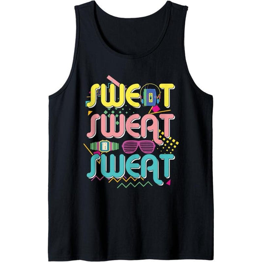 80's Workout Shirts Funny Totally Rad Women Men 80s Workout Gym Tank Top Black Sleeveless Classic Fit Unisex 3XL Made in USA