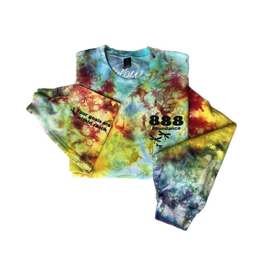 888 Angel Number Tie-Dye Sweatshirt Unisex with Inspirational Message about Abundance Achievement Prosperity and Good Karma  Shirts Tops Pullover sweat