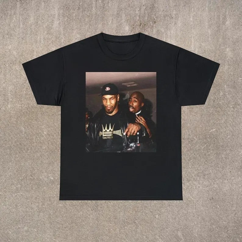 90's Hip Hop T-shirt  Mike Tyson with 2Pac  Vintage Rapper Tee  Unisex  Classic Fit  Rap Music Merch
