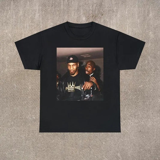 90's Hip Hop T-shirt  Mike Tyson with 2Pac  Vintage Rapper Tee  Unisex  Classic Fit  Rap Music Merch