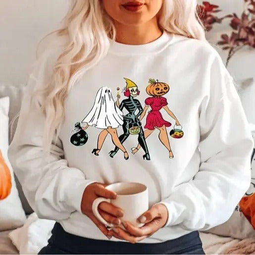 90s Halloween Shirt, Trick Or Treat Halloween Sweatshirt, Halloween Sweatshirt, Spooky Shirt,Funny Halloween Shirt, Halloween Sweatshirt