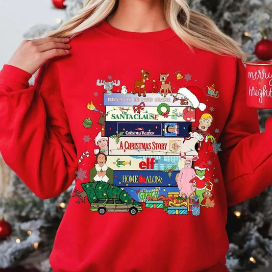 90s Style Christmas Sweatshirt, Christmas Sweatshirt, VHS Tapes , Christmas Movies VHS Shirt, 90s Christmas Shirt, Funny Christmas Movie, For Women