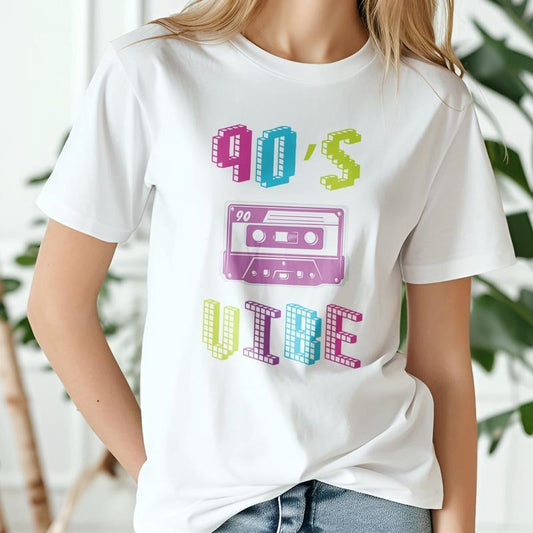 90s Vibe Retro T-shirt Vintage Shirt 80s Nostalgia Shirt Gift For Friends 90s Party Shirt 70s Neon Shirt Women