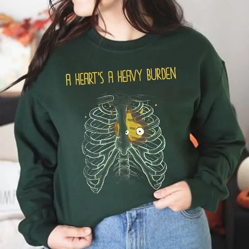 A Heart's A Heavy Burden T-Shirt, Sophie Hatter Quote, Miyazaki Shirt, Anime Shirt, Howls Castle Shirt, Anime,  Sophie Hatter quote, Anime Hoodie, Ghibli studio shirt, Gift
