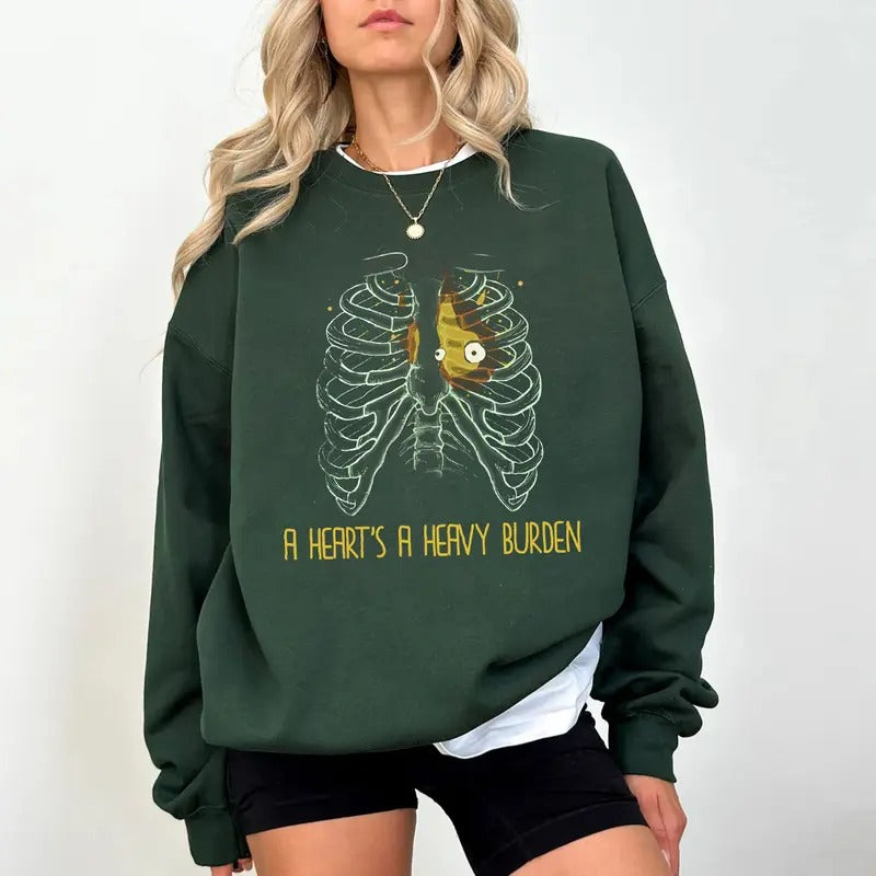 A Heart's A Heavy Burden T-shirt Hoodie Sweatshirt| Sophie Hatter Quote | Miyazaki Shirt | Anime Shirt | Howls Castle Shirt | Anime