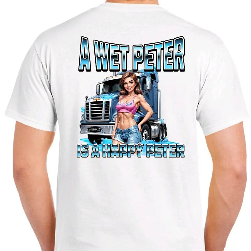 A Wet Peter is a happy Peter Men's funny T-Shirt Cotton Tshirt Top