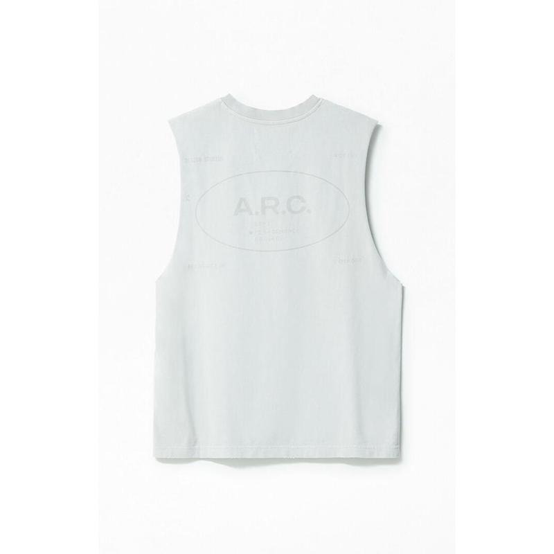 A.R.C. Men's Gray Vintage Wash Comfort Cut Off Muscle T-Shirt
