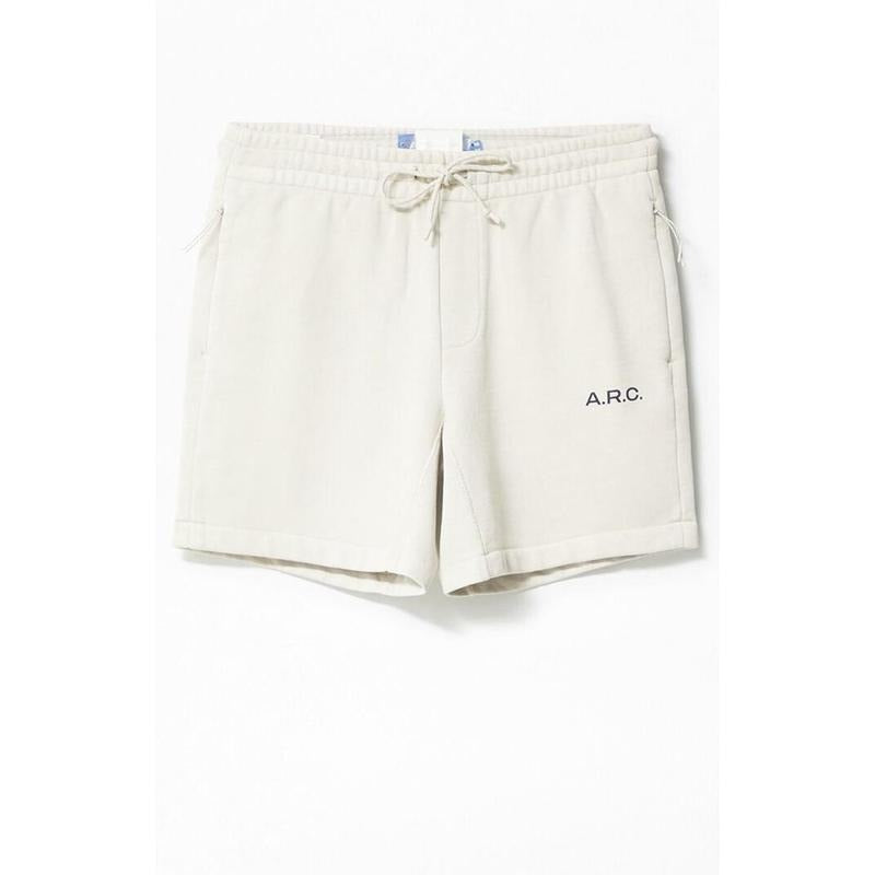 A.R.C. Men's Cream Vintage Wash Heavyweight Fleece Sweat Shorts