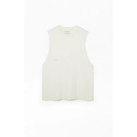 A.R.C. Men's Vintage Wash Off White Comfort Cut Off Muscle T-Shirt