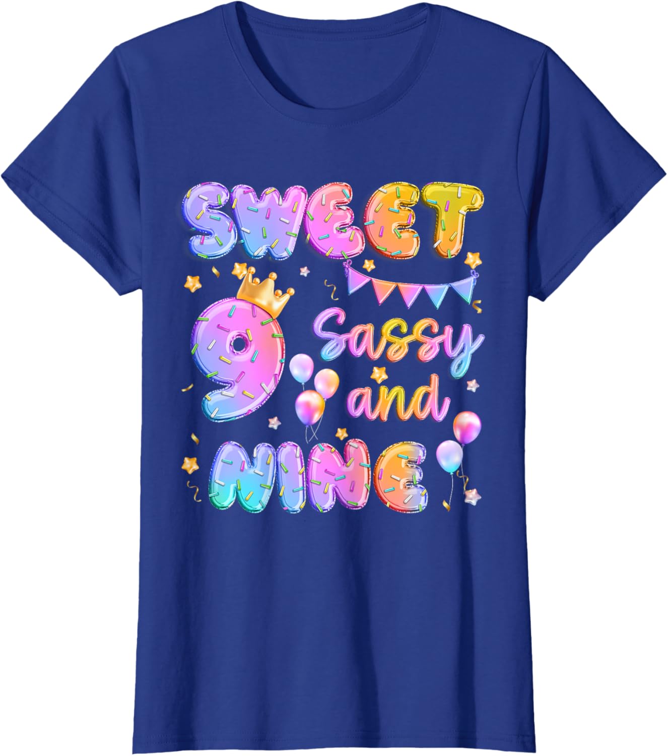 Sweet 9 Sassy And Nineth 9th Birthday Donut Theme Girl Gifts