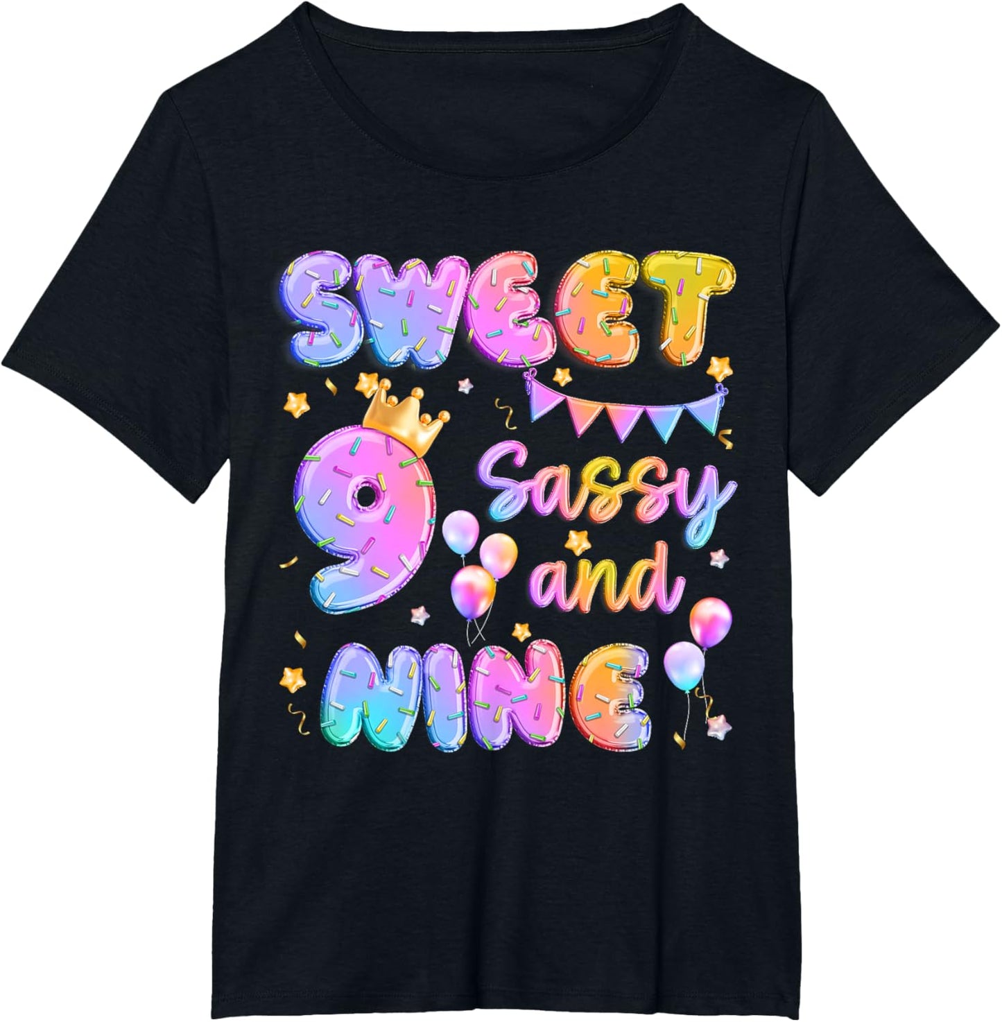 Sweet 9 Sassy And Nineth 9th Birthday Donut Theme Girl Gifts