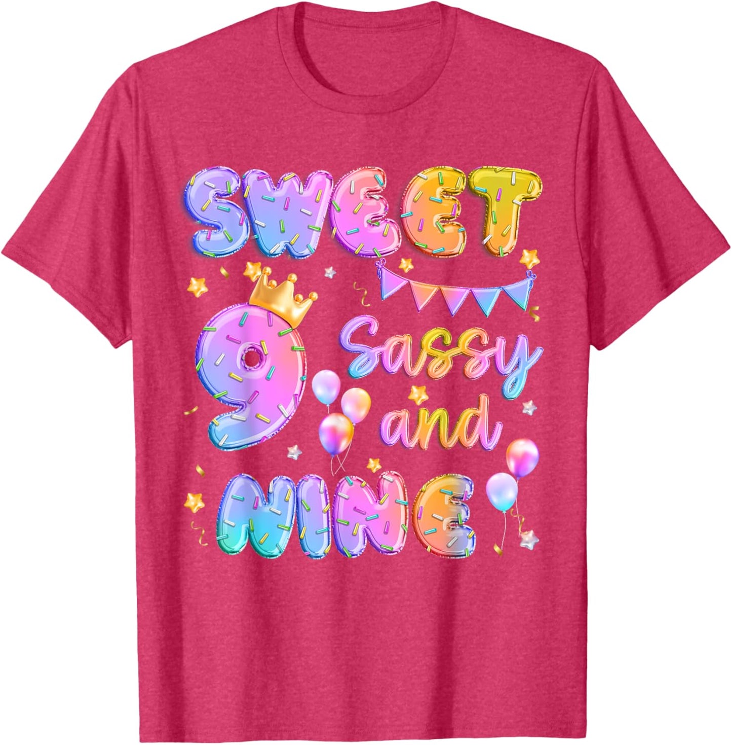 Sweet 9 Sassy And Nineth 9th Birthday Donut Theme Girl Gifts