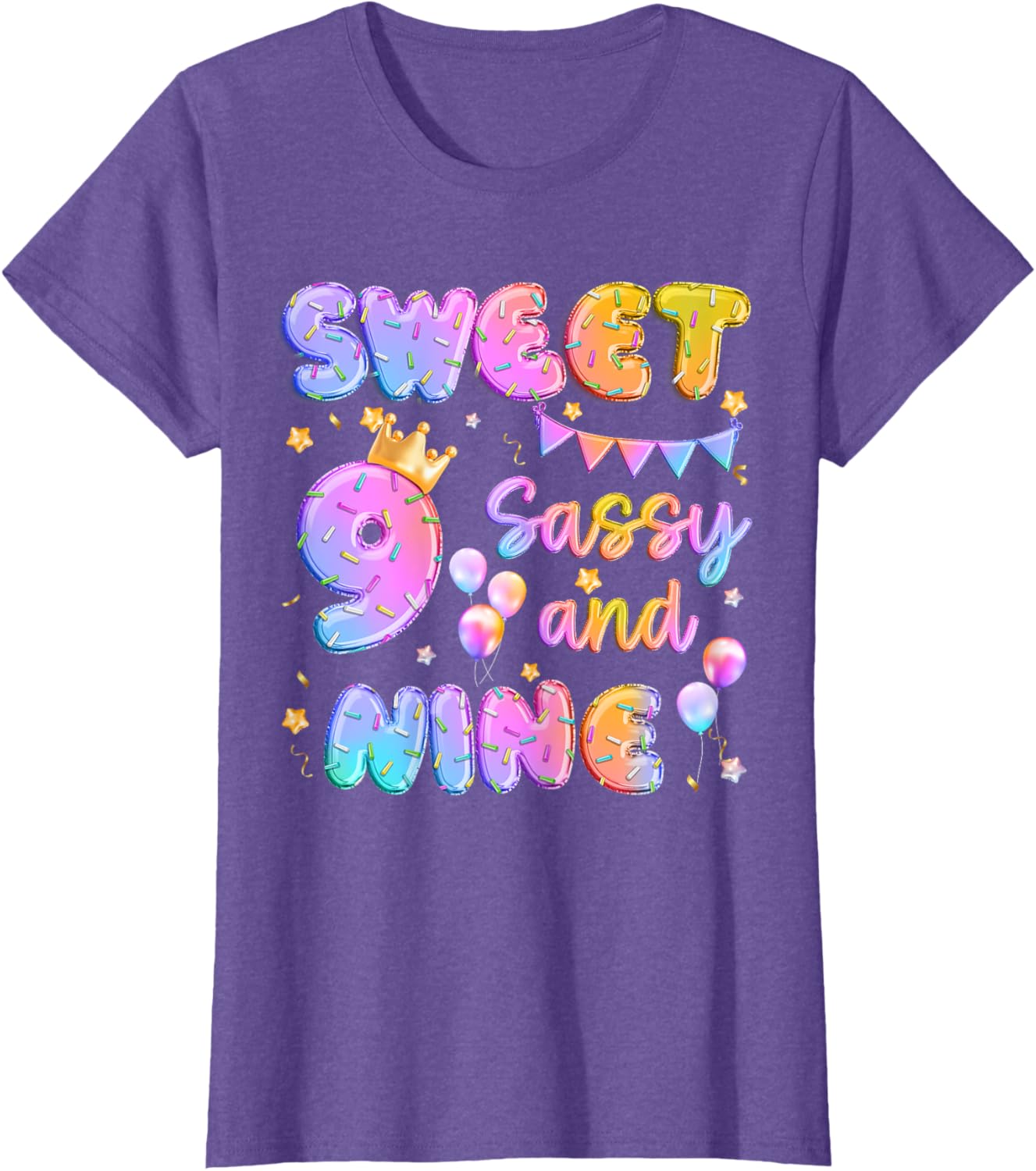 Sweet 9 Sassy And Nineth 9th Birthday Donut Theme Girl Gifts