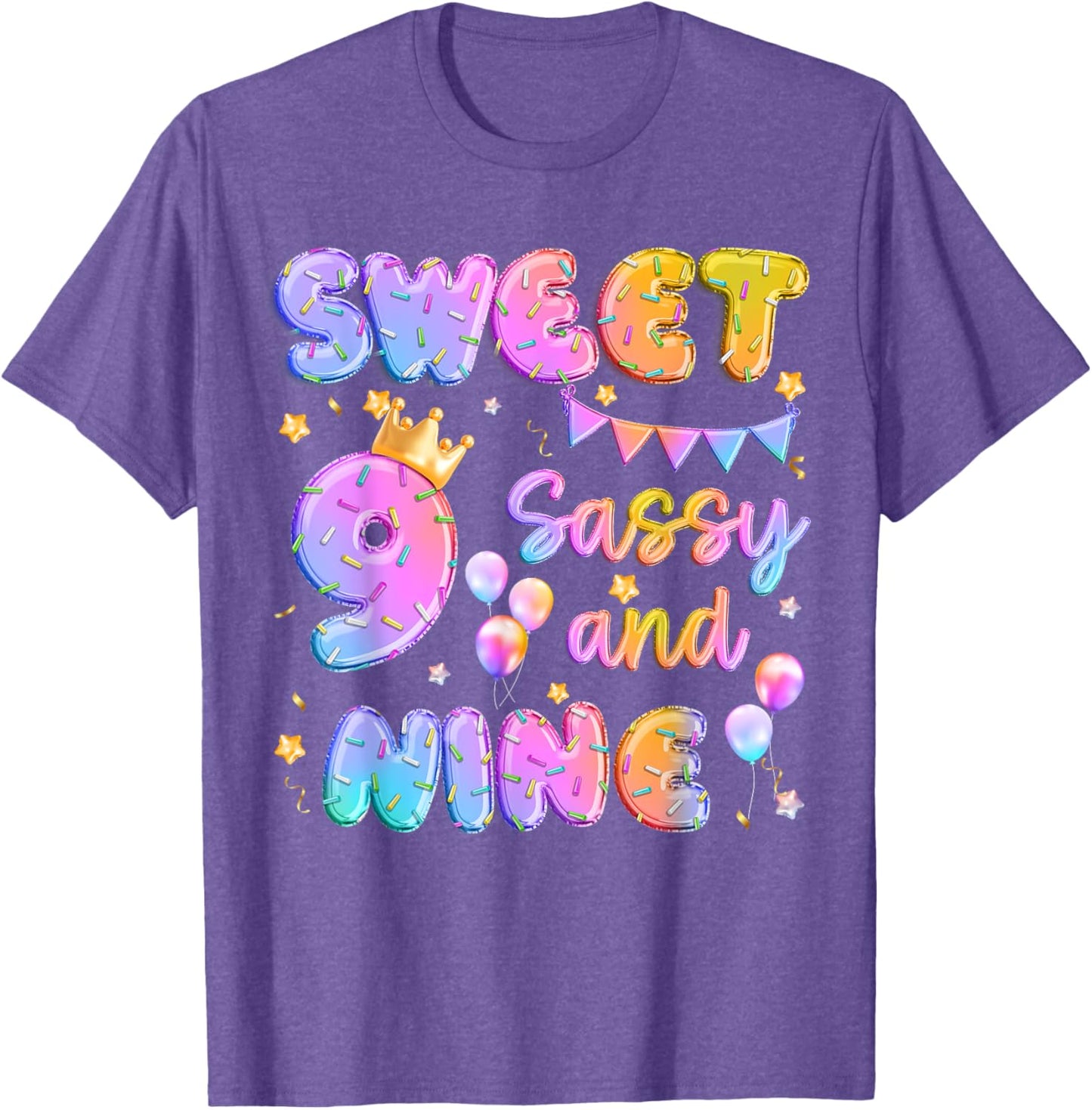 Sweet 9 Sassy And Nineth 9th Birthday Donut Theme Girl Gifts