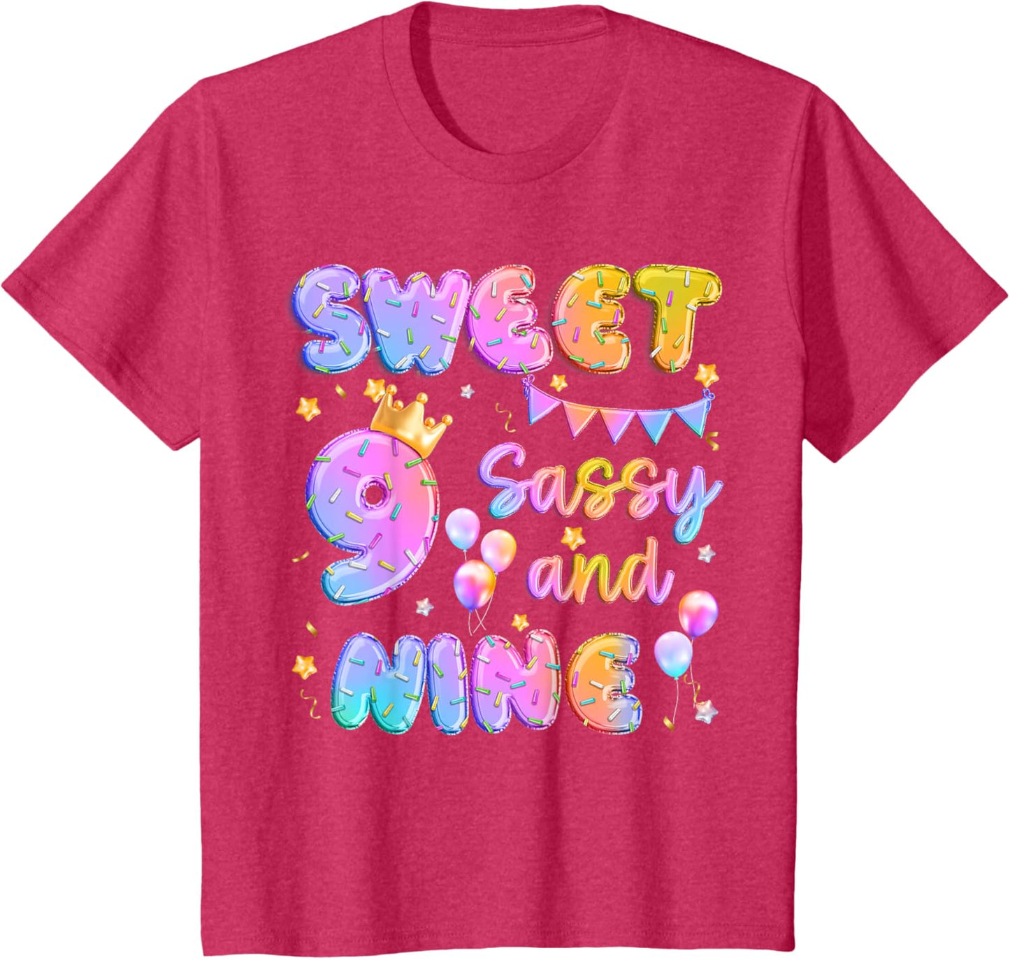Sweet 9 Sassy And Nineth 9th Birthday Donut Theme Girl Gifts