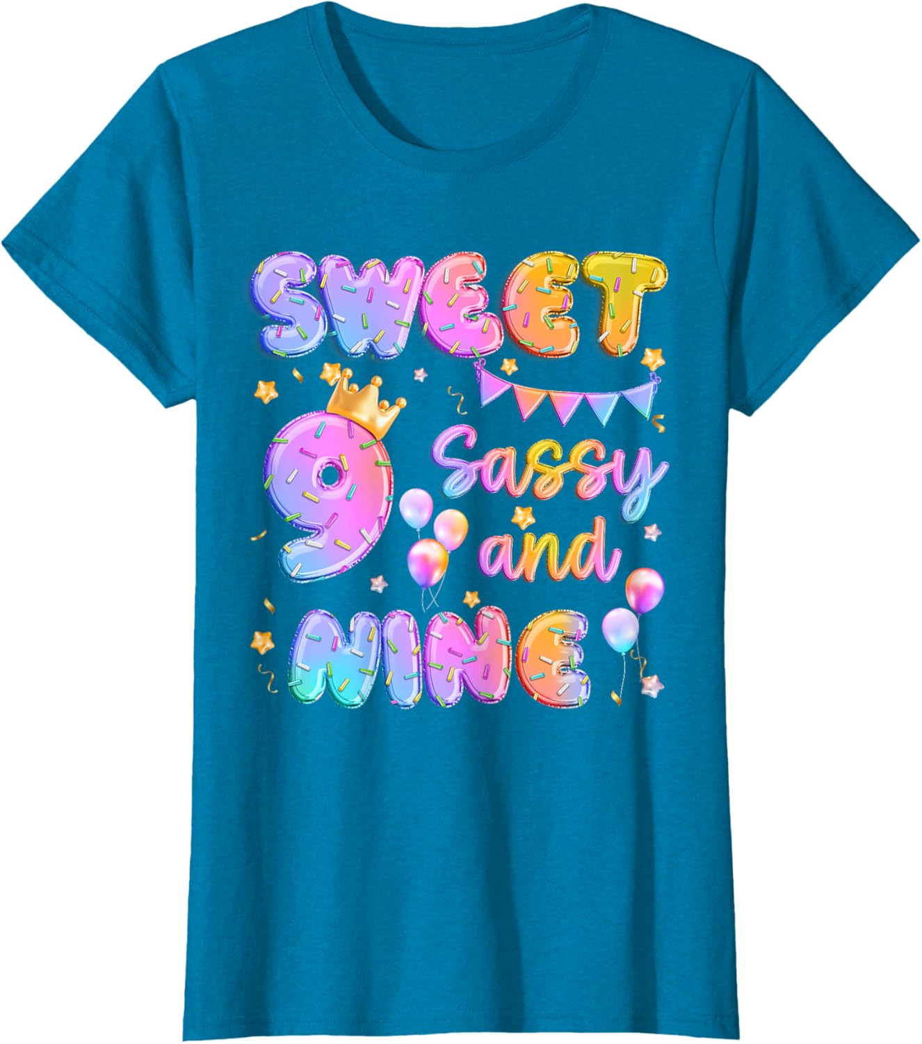 Sweet 9 Sassy And Nineth 9th Birthday Donut Theme Girl Gifts