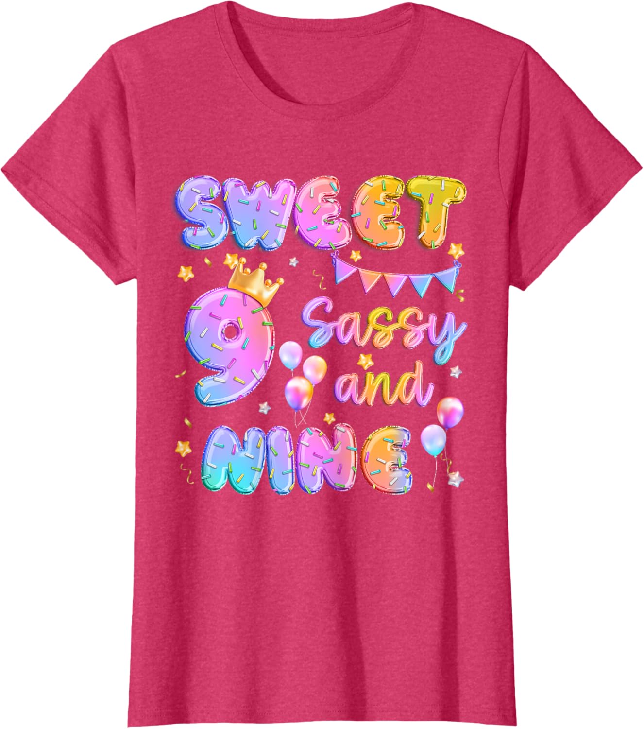 Sweet 9 Sassy And Nineth 9th Birthday Donut Theme Girl Gifts
