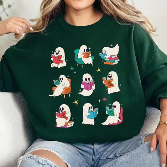 ACOTAR Ghost Reading Book Sweatshirt, Acotar SJM Shirt, Acotar Ghost Read Book Tee, Halloween Book Lover Gifts, Ghost Book Sweatshirt, Bookish Shirt