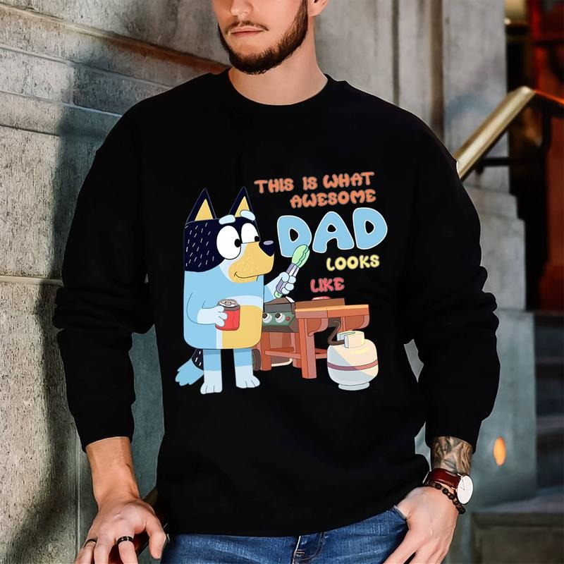 AWESOME DAD This is what an dad looks like MENS T-shirt, Bluey Dad Retro Tee, Bluey Family Shirt, Super Hero Dad Tee, Fathers Day Shirt, Gifts For Him,