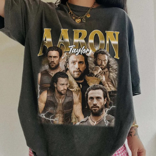 Aaron Taylor Johnson The Kraven Hunter Comfort Colors Unisex Tshirt For Men- For Women, Y2K 90s Retro Celebrity Crush Movies Tee, Fit Style Cotton Top