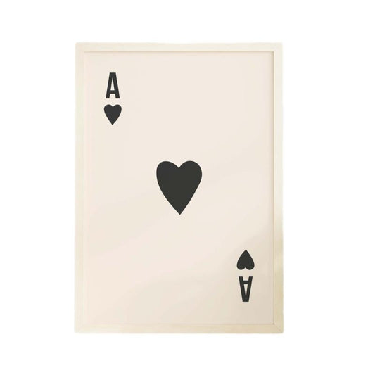 Ace Of Hearts Print, Cute Black Card Print, Retro Card Posters, Lucky Syndrome Art Poster Prints No Frame, Gifts For Women Bedroom Decor, Wall Art Home Decor, Large Wall Art, Gifts For Birthday Christmas