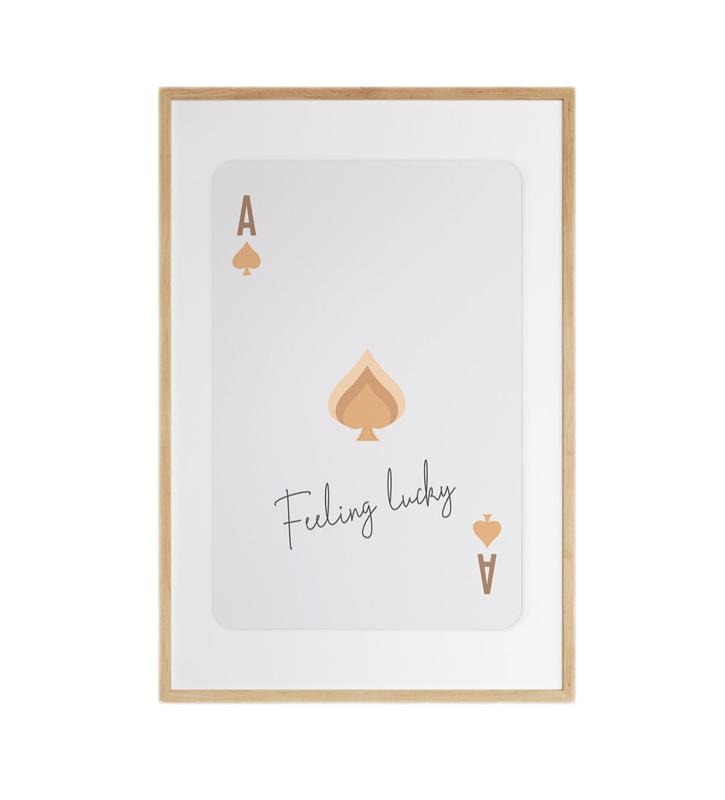 Ace Of Spades Poster, Feeling Lucky Print, Retro Bar Cart Art, Preppy Artwork, Funky Room Decor, Gifts For Women Her Bedroom Decor, Poster Prints No Frame, Home Decoration, Large Wall Art, Gifts For Birthday