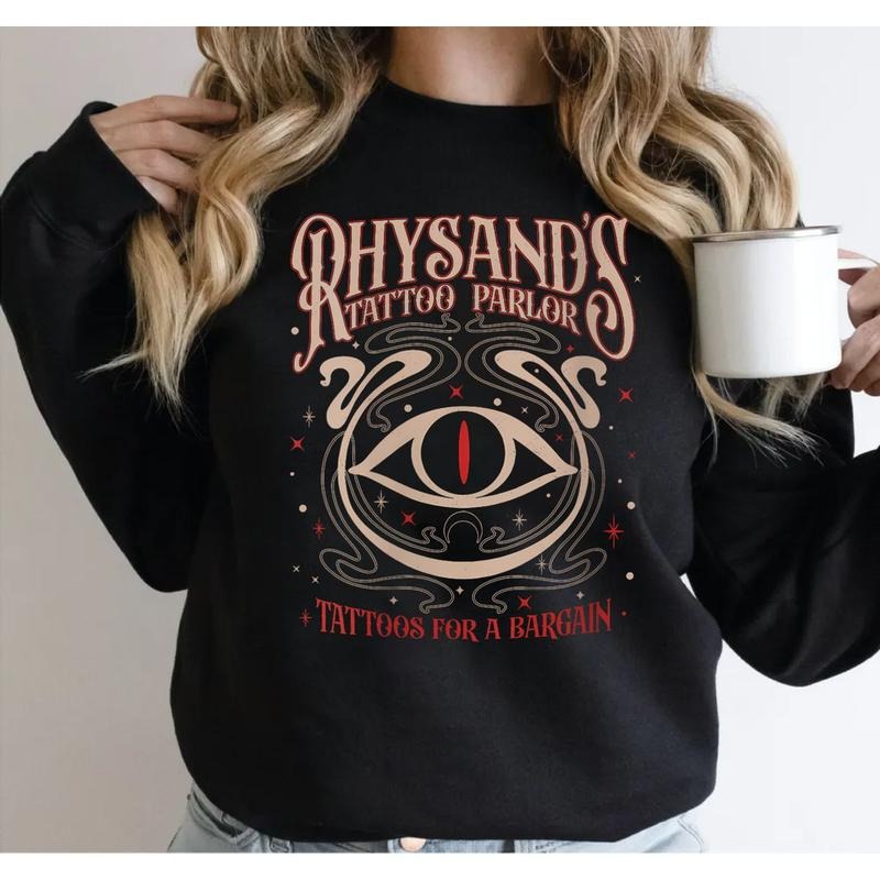 Acotar Velaris Rhysand's Tattoo Parlor Shirt, Feyre And Rhysand, The Night Court Tee, Novel Series Book Lover, Bookish Gift , Unisex Sweater Pullover