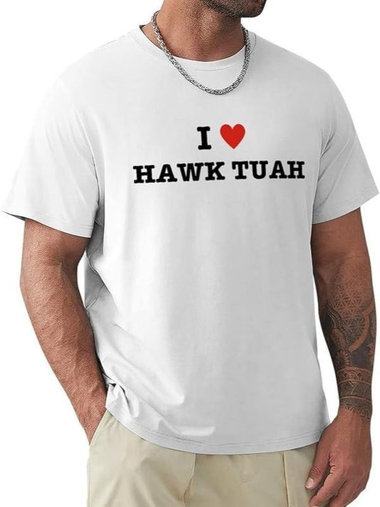 Adult Humor Shirts, Hawk Tuah 24 Spit on That Thang T-Shirt - Classic Fit, Medium, Cotton Casual Fabric