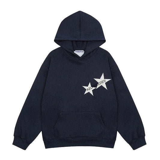 Aelfric Eden Star Print Color Contrast Pullover Hoodie Menswear Tops Sweatshirts