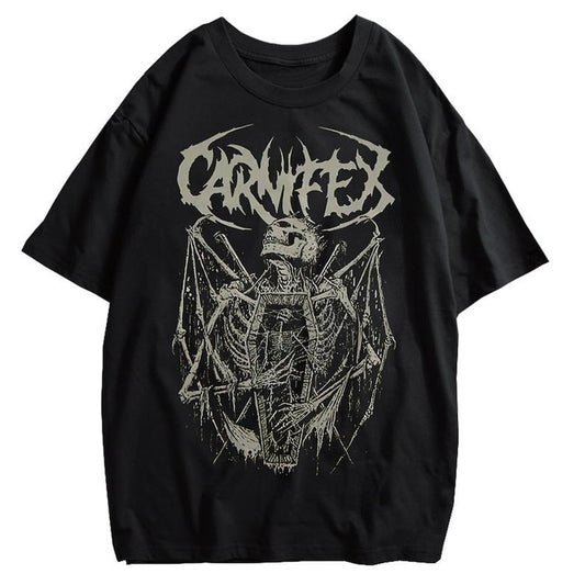 Aesthetic Grunge Carnifex Satanic Skull vintage Goth Oversized Shirt | Cotton Summer Graphic Tee for Men and Woman Hoodie, T-shirt and sweater